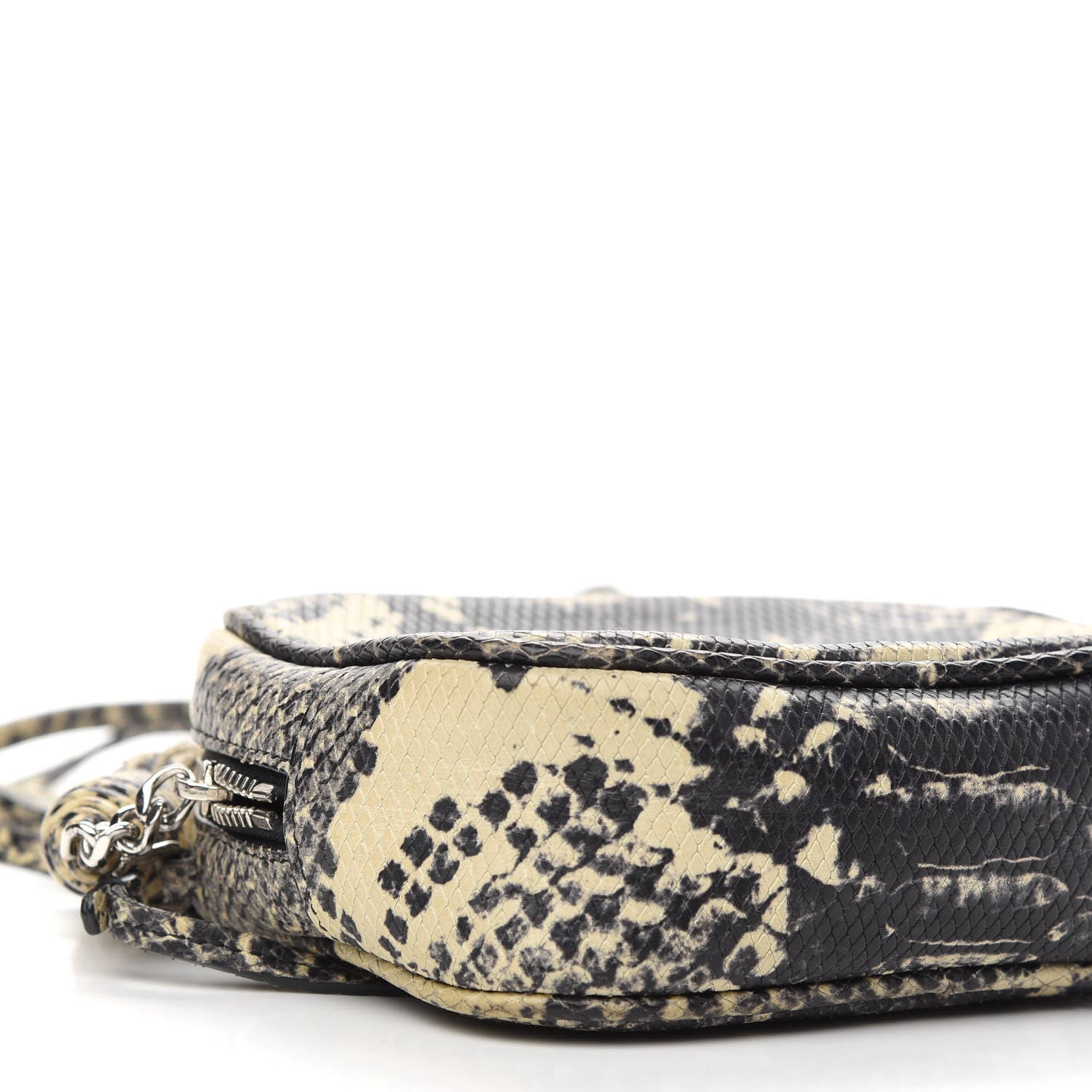 Saint Laurent Python Embossed Calfskin Monogram Blogger Bag Black Beige 7 of 9