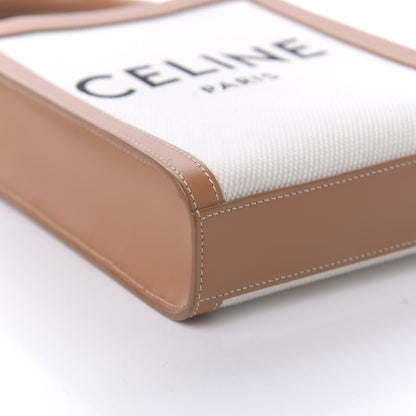 Celine Canvas Calfskin Mini Vertical Cabas Natural Tan 6 of 9