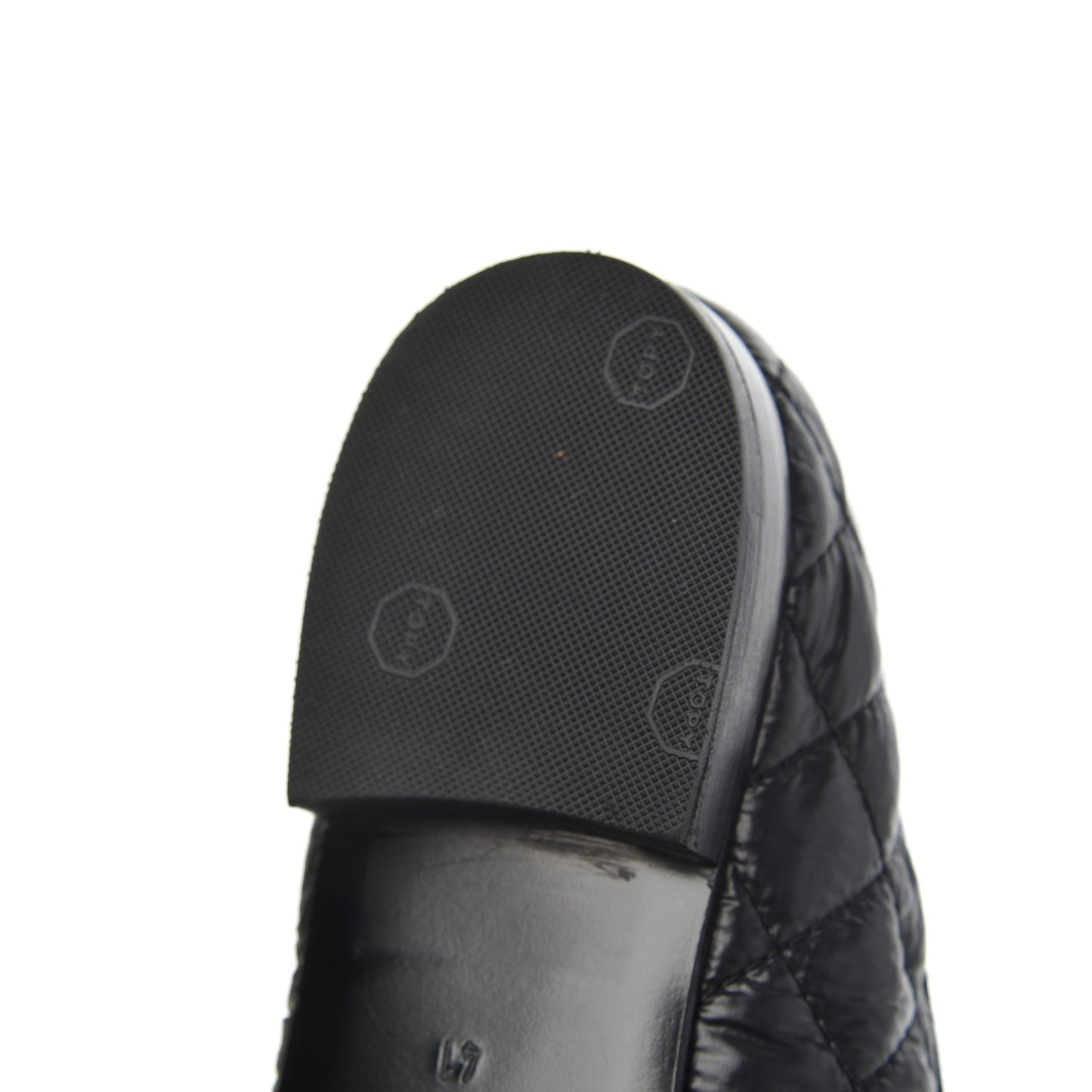 Nylon Quilted Cap Toe Ballerina Flats 41 Black