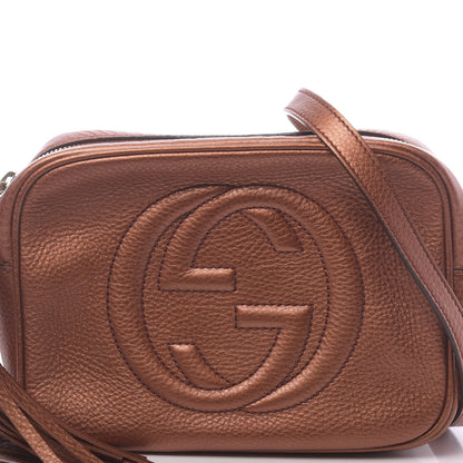 Gucci Metallic Pebbled Calfskin Small Soho Disco Bag Burnt Orange 9 of 11