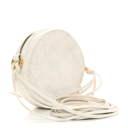 Chanel Lambskin Quilted Round Tassel Crossbody Bag White 3 of 22