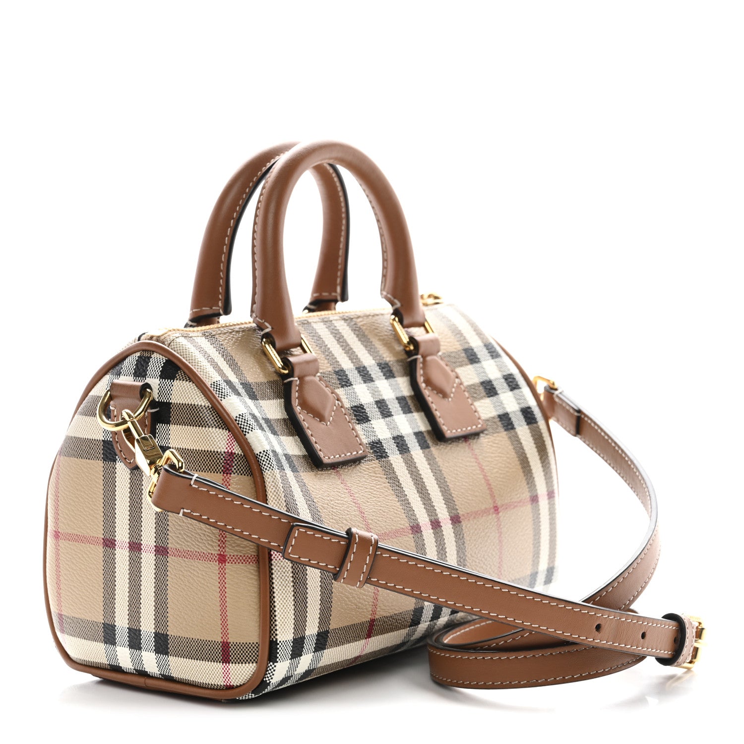 Burberry Vintage Check Mini Bowling Bag Briar Brown 1812667