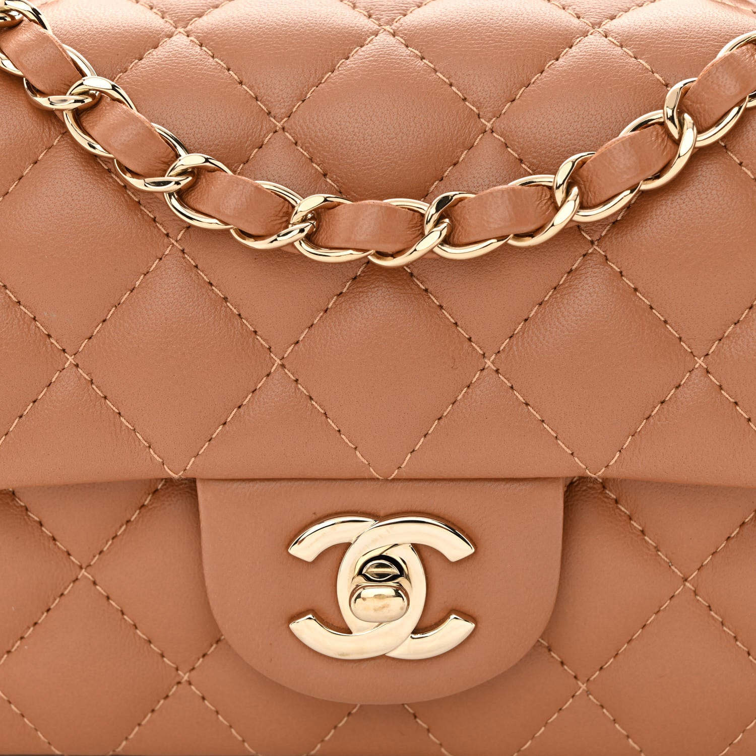 Chanel Lambskin Quilted Mini Rectangular Flap Brown 8 of 10