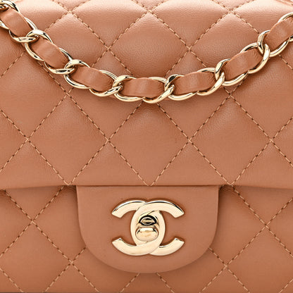 Chanel Lambskin Quilted Mini Rectangular Flap Brown 8 of 10