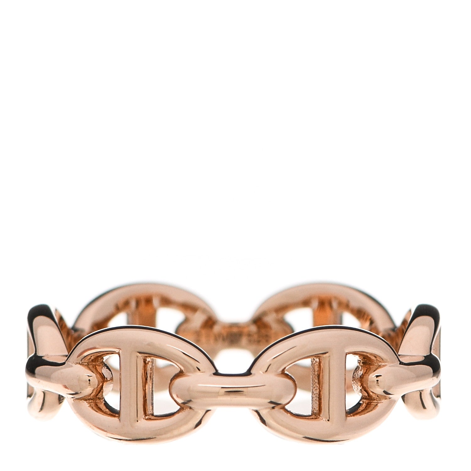 Hermes 18K Rose Gold PM Chaine D'Ancre Enchainee Ring 53 6.25 3 of 7