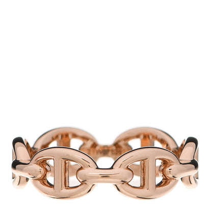 Hermes 18K Rose Gold PM Chaine D'Ancre Enchainee Ring 53 6.5 3 of 7