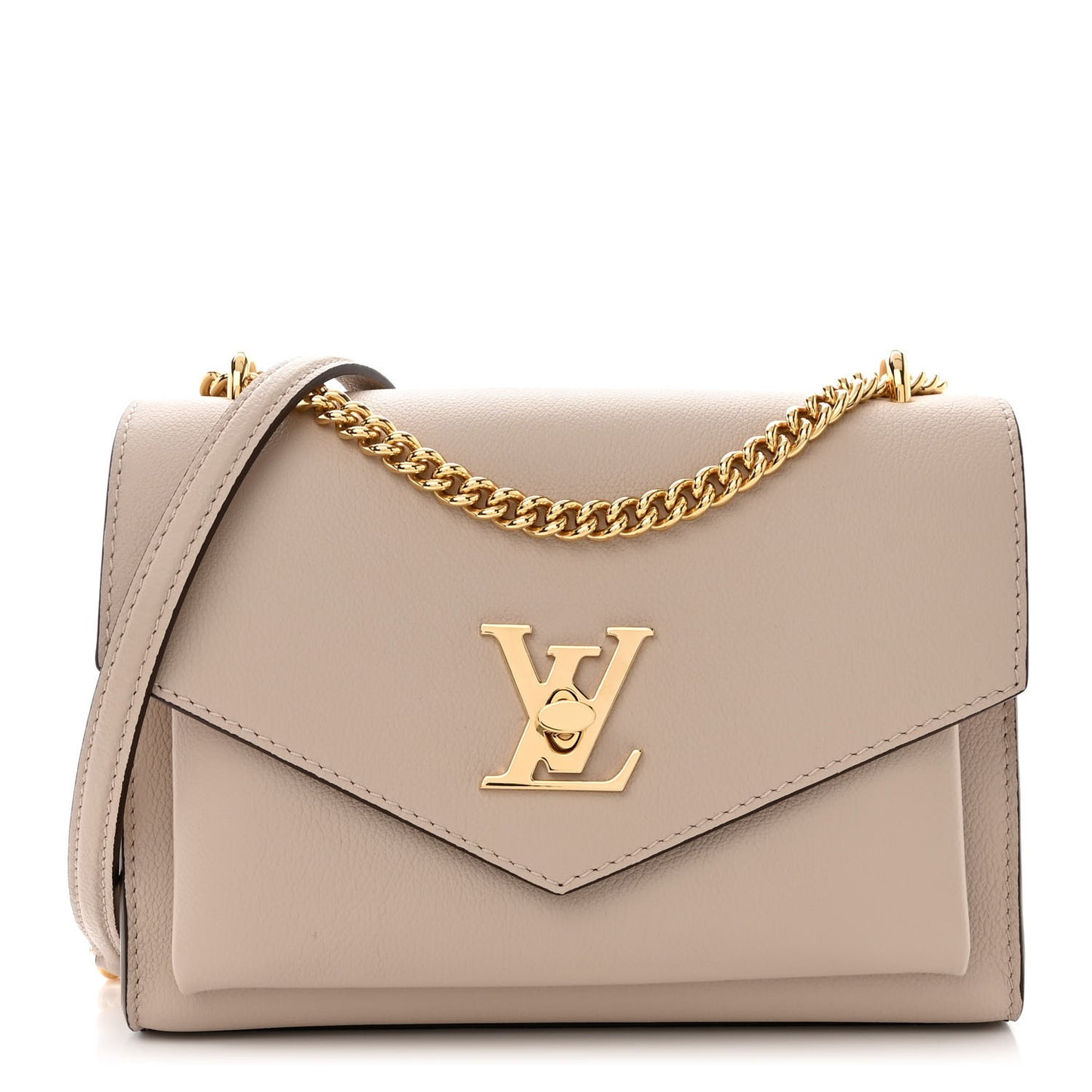 Soft Calfskin Mylockme Chain Bag BB Greige