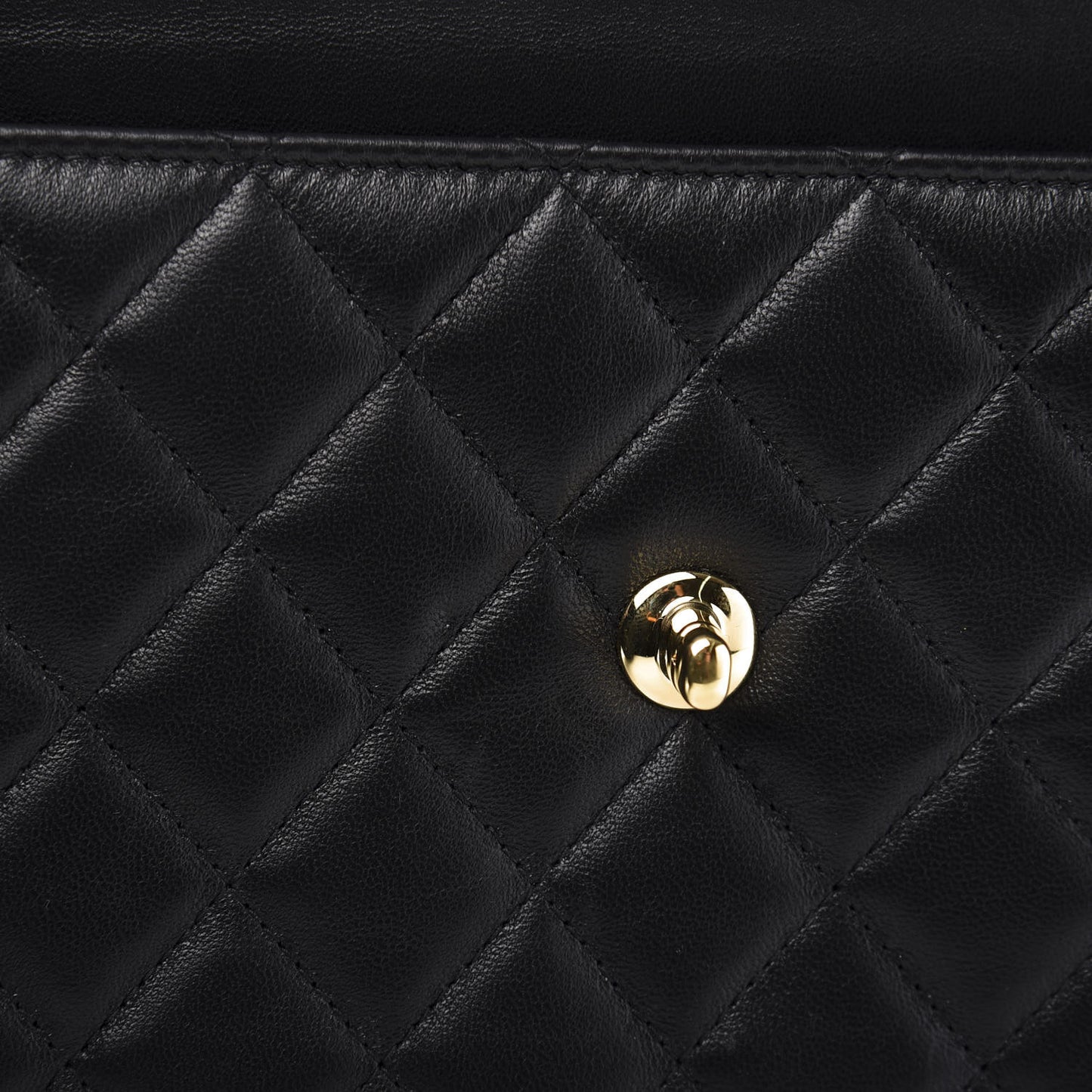 Lambskin Quilted Wristlet Clutch Black