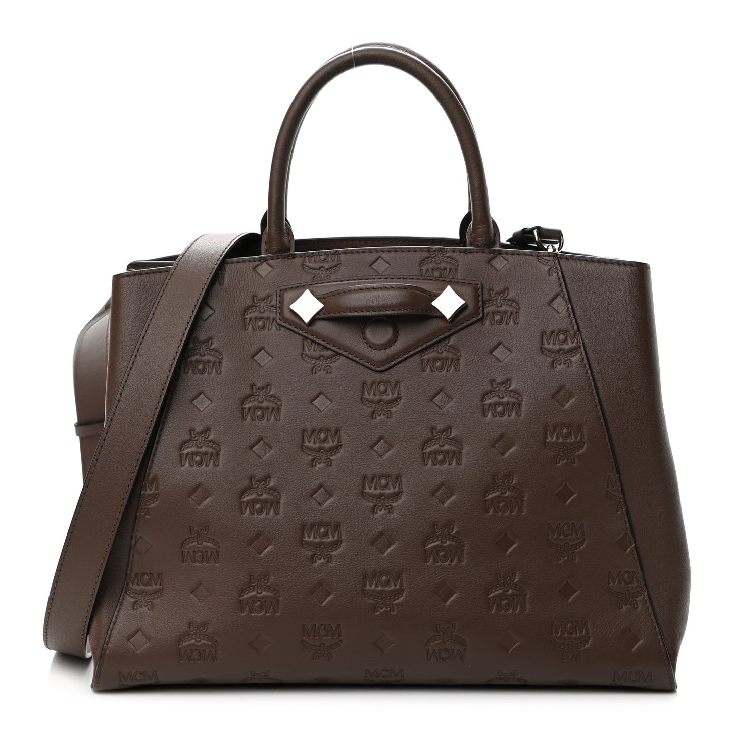 Calfskin Ottomar Monogram Medium Essential Tote Chestnut
