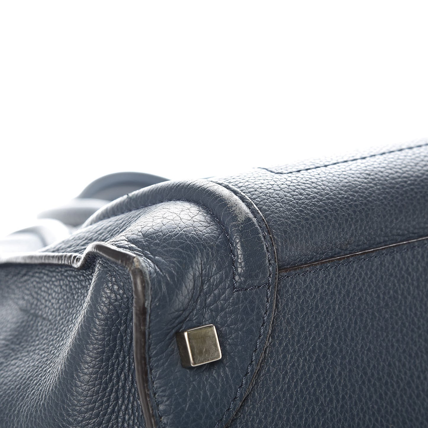 Drummed Calfskin Mini Luggage Blue