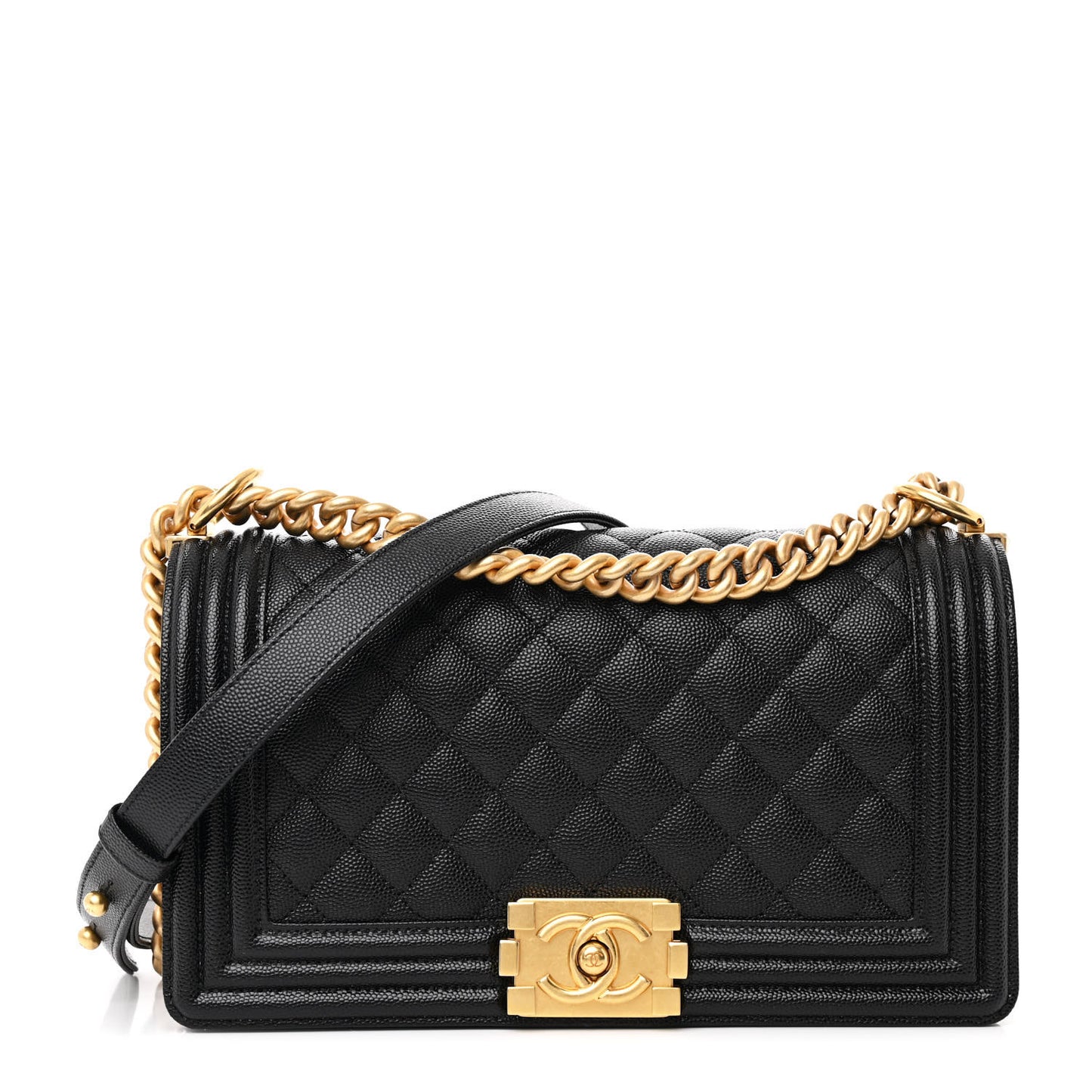 Caviar Quilted Medium Boy Flap Black