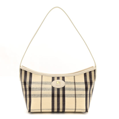 Burberry Coated Canvas Vintage Check Calfskin Mini Highlands Shoulder Bag Light Beige 1 of 9