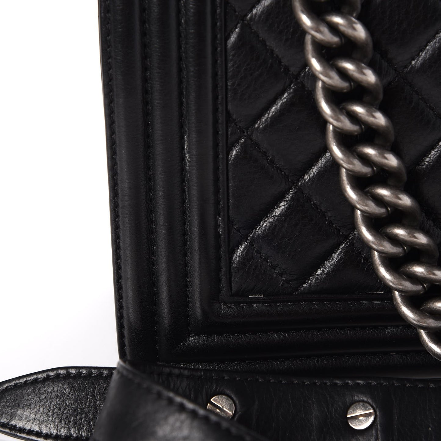 Calfskin Quilted Medium Boy Flap Black