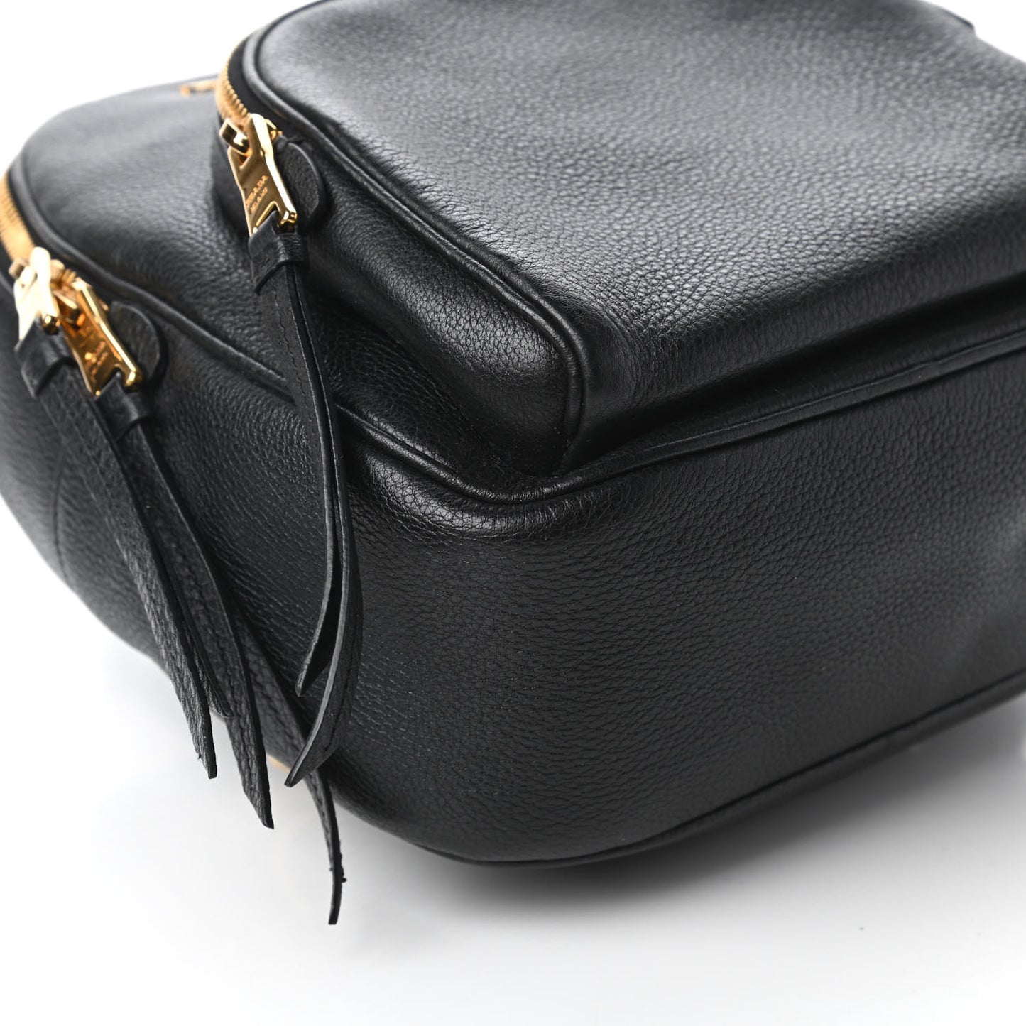 Vitello Daino Zip Backpack Black