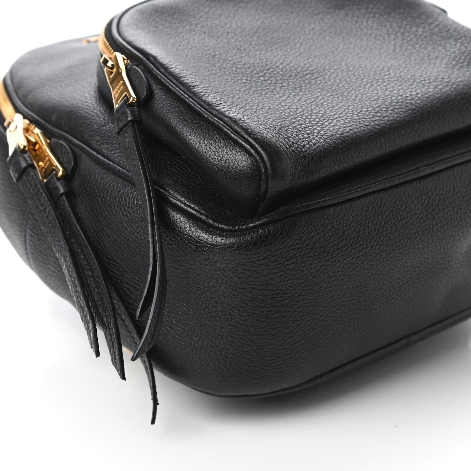 Prada Vitello Daino Zip Backpack Black 6 of 10