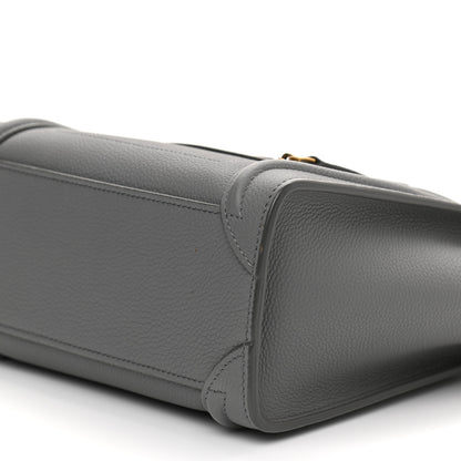 Celine Drummed Calfskin Nano Luggage Kohl 10 of 10