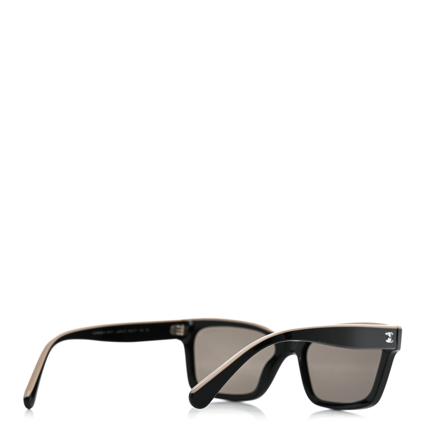 Acetate Logo Square Sunglasses 5417 Black Beige