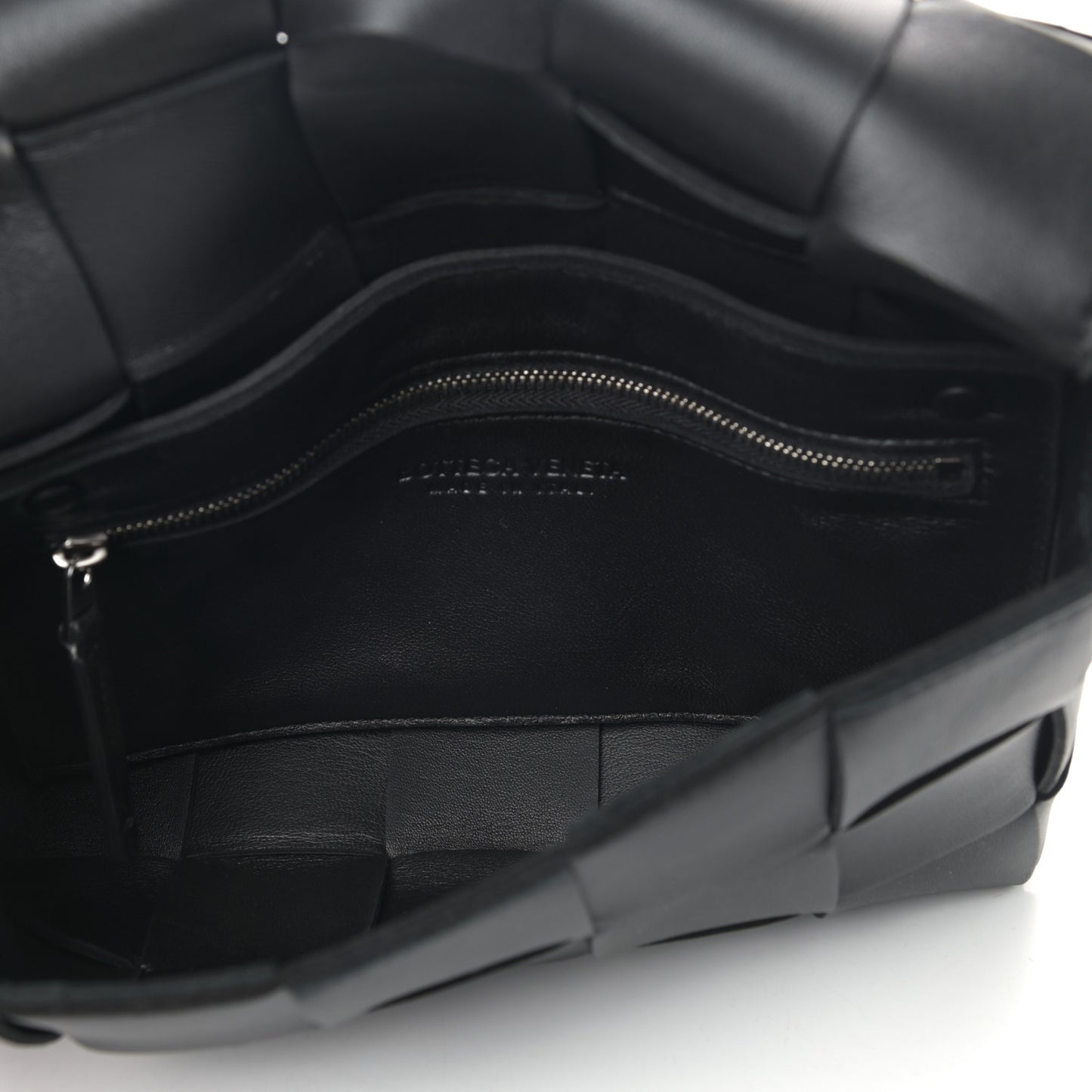 Lambskin Maxi Intrecciato Cassette Crossbody Bag Black