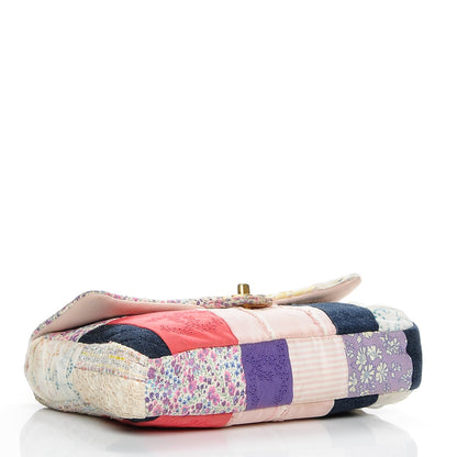 Chanel Fabric Patchwork Medium Flap Bag Pink 4 of 9
