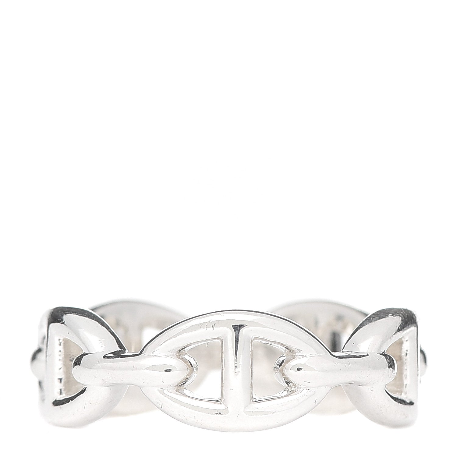 Hermes Sterling Silver PM Chaine d'Ancre Enchainee Band Ring 58 8.25 3 of 8