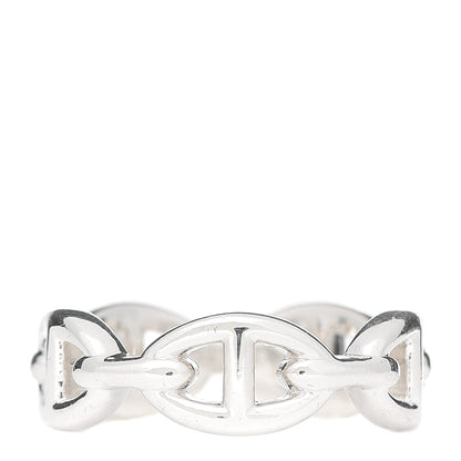 Hermes Sterling Silver PM Chaine d'Ancre Enchainee Band Ring 58 8.25 3 of 8