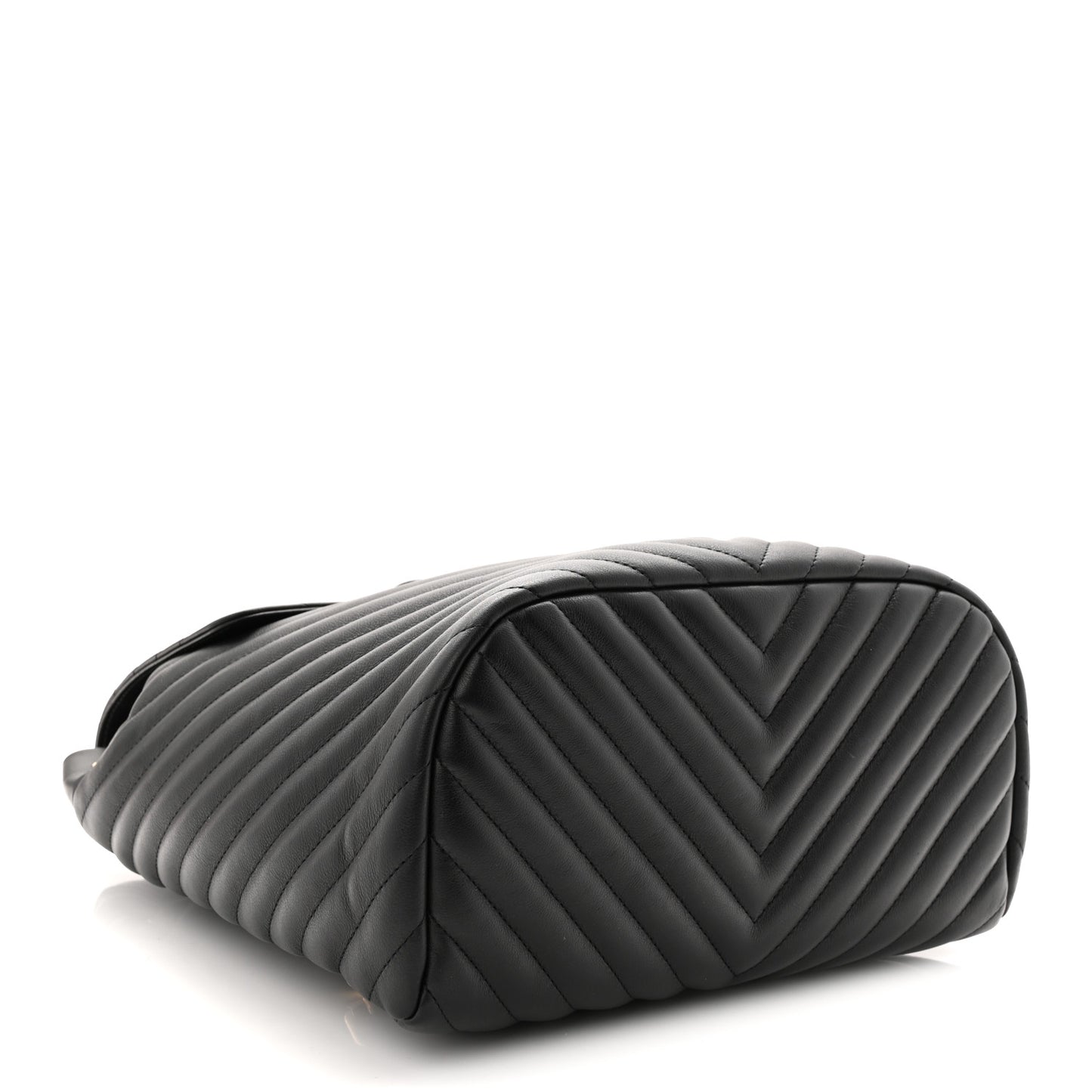 Calfskin Chevron Quilted Large Urban Spirit Backpack Black