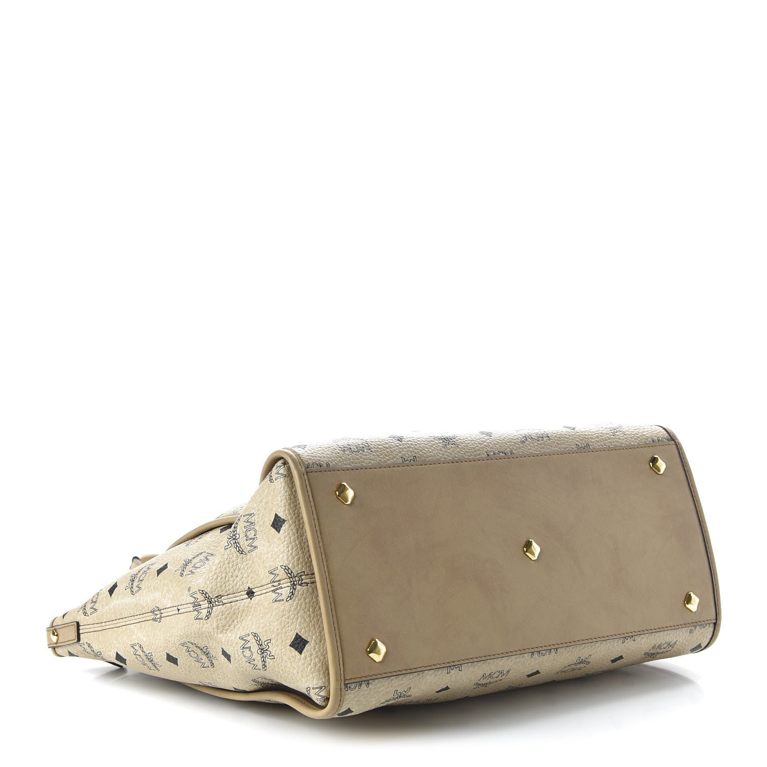 MCM Visetos Shopping Tote Beige 4 of 9