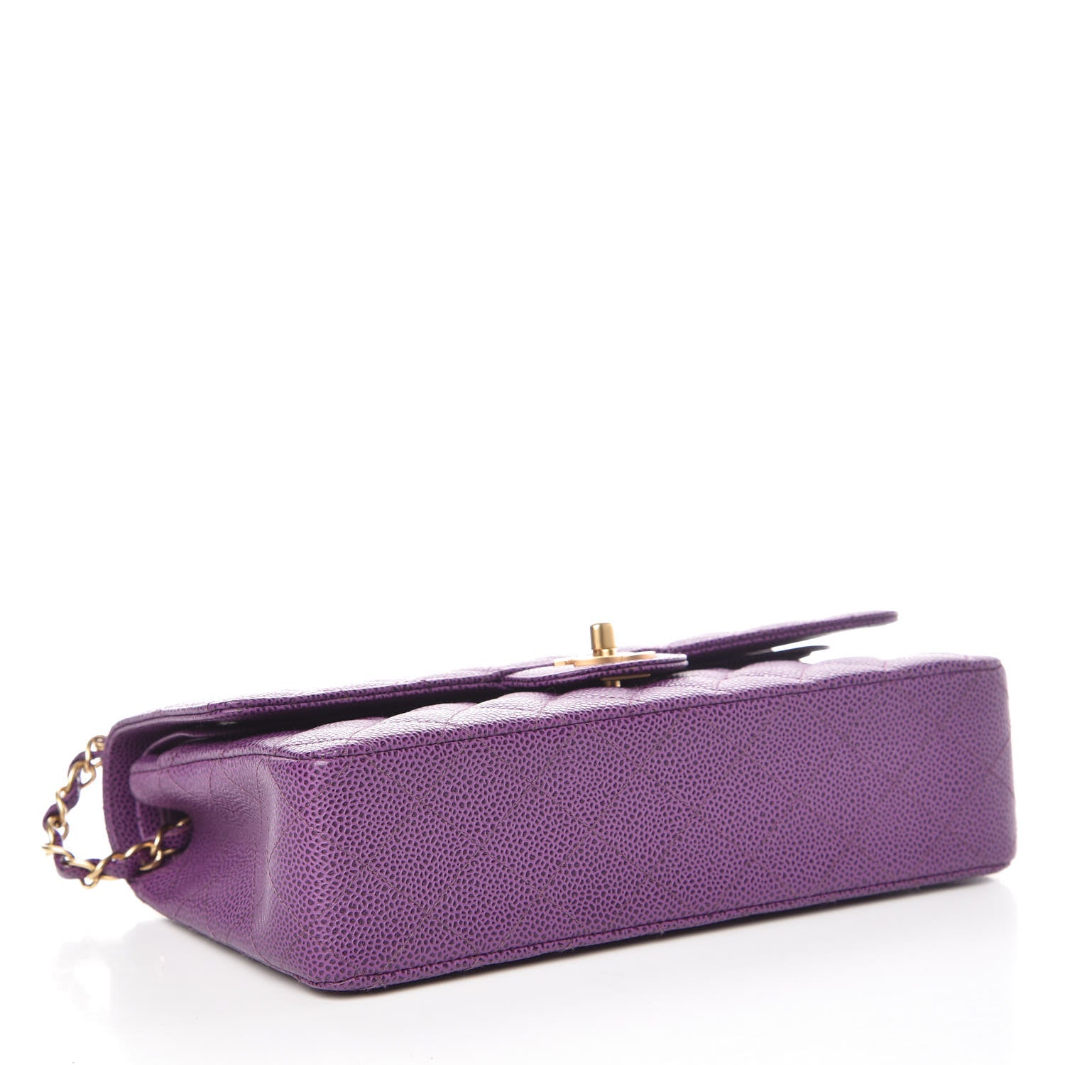 Chanel Caviar Quilted Medium Double Flap Dark Purple 4 of 9