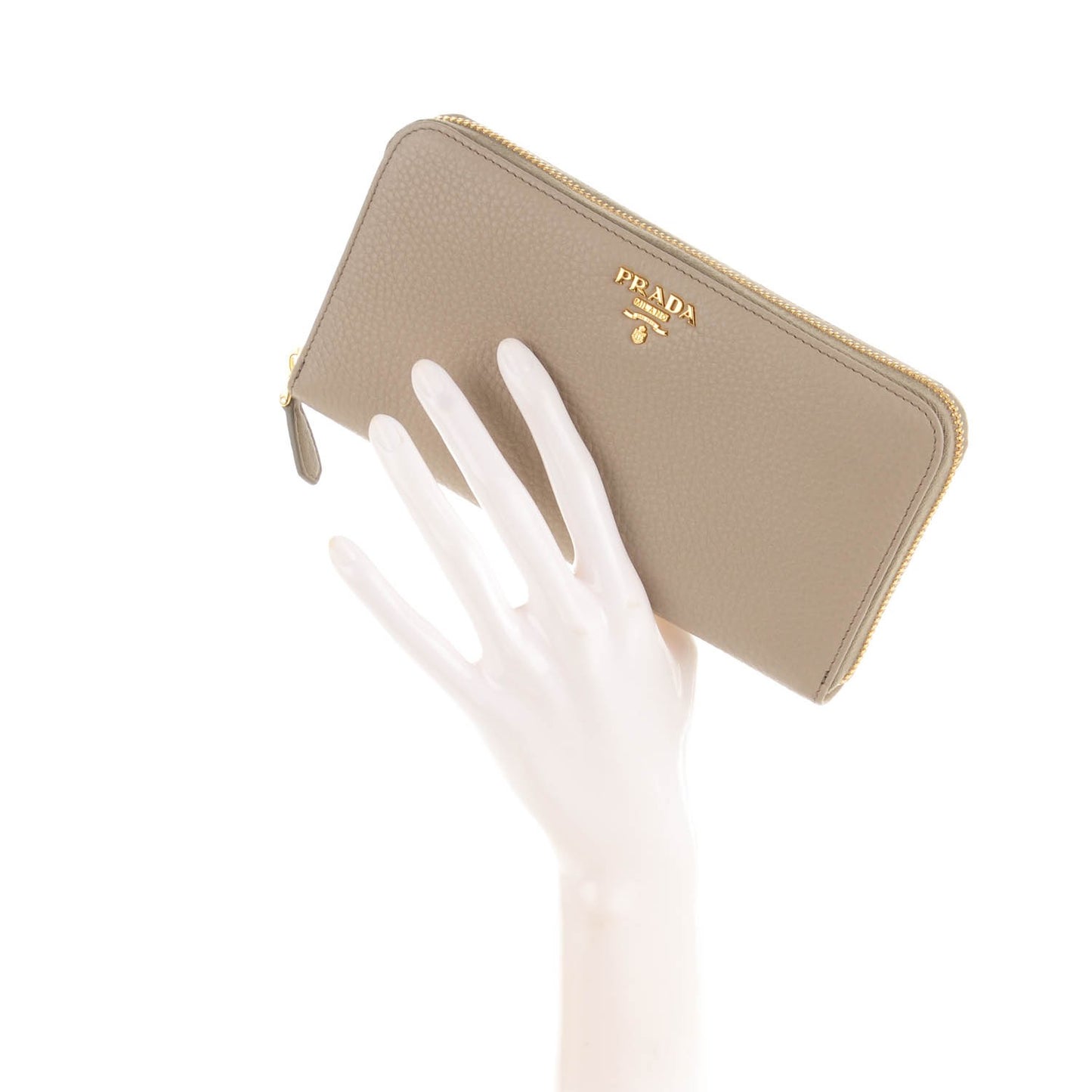 Vitello Phenix Zip Around Wallet Pomice