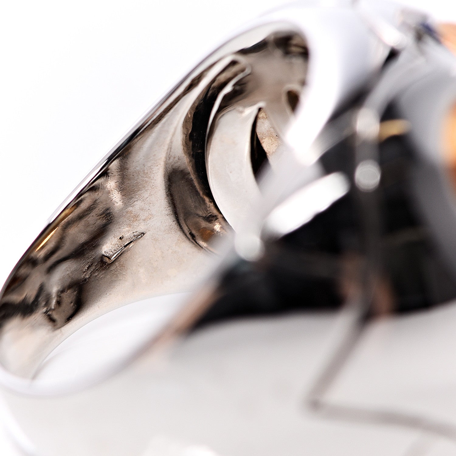 Bulgari 18K White Gold Citrine Ring 53 6.25 6 of 8