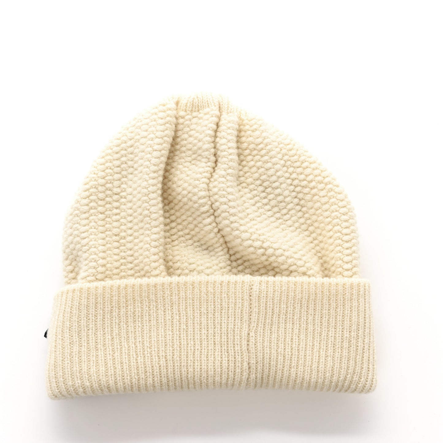 Wool Cashmere CC Beanie Hat Ivory Black