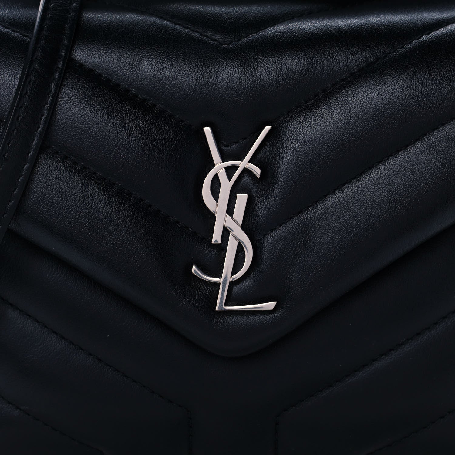 Saint Laurent Calfskin Y Quilted Monogram Toy Loulou Crossbody Bag Black 10 of 14