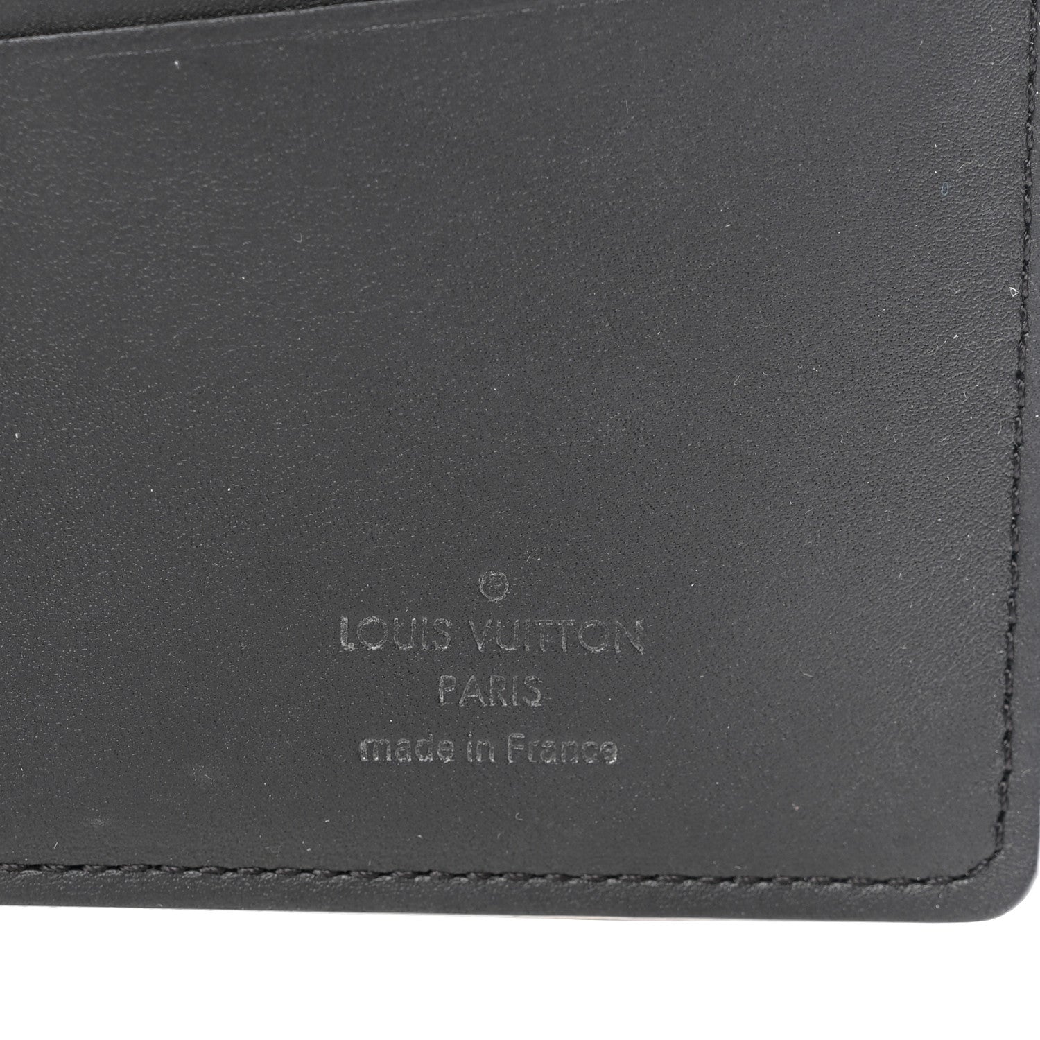 Louis Vuitton Calfskin Monogram Shadow Brazza Wallet Black 6 of 9