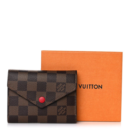 Louis Vuitton Damier Ebene Victorine Wallet Red 10 of 10