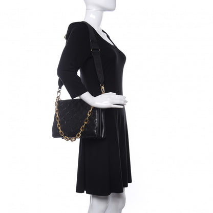 Louis Vuitton Lambskin Embossed Monogram Coussin PM Black 2 of 10