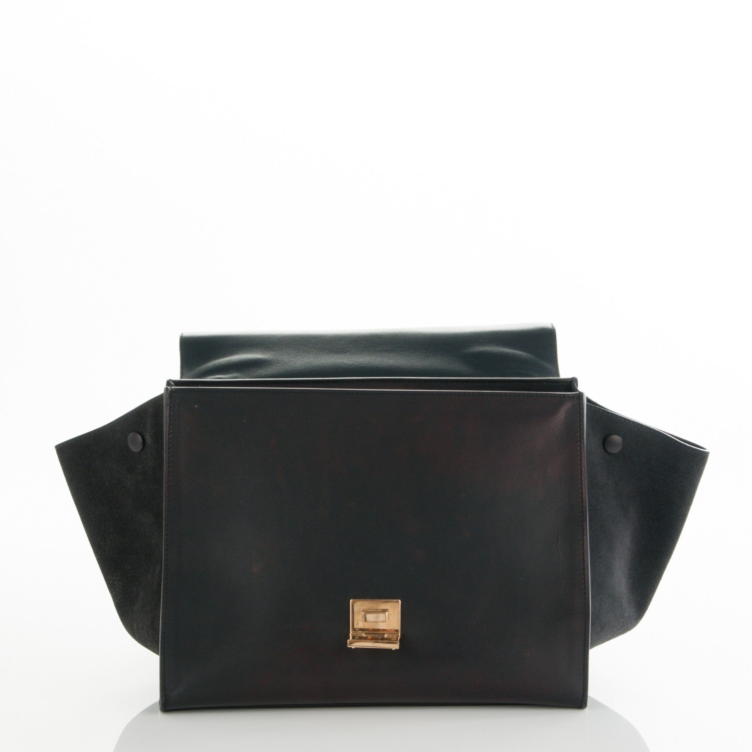 Celine Smooth Calfskin Suede Medium Trapeze Black 5 of 9
