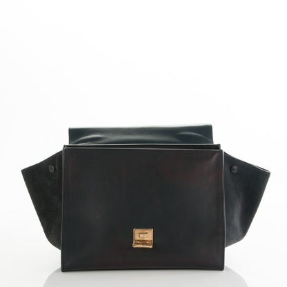 Celine Smooth Calfskin Suede Medium Trapeze Black 5 of 9