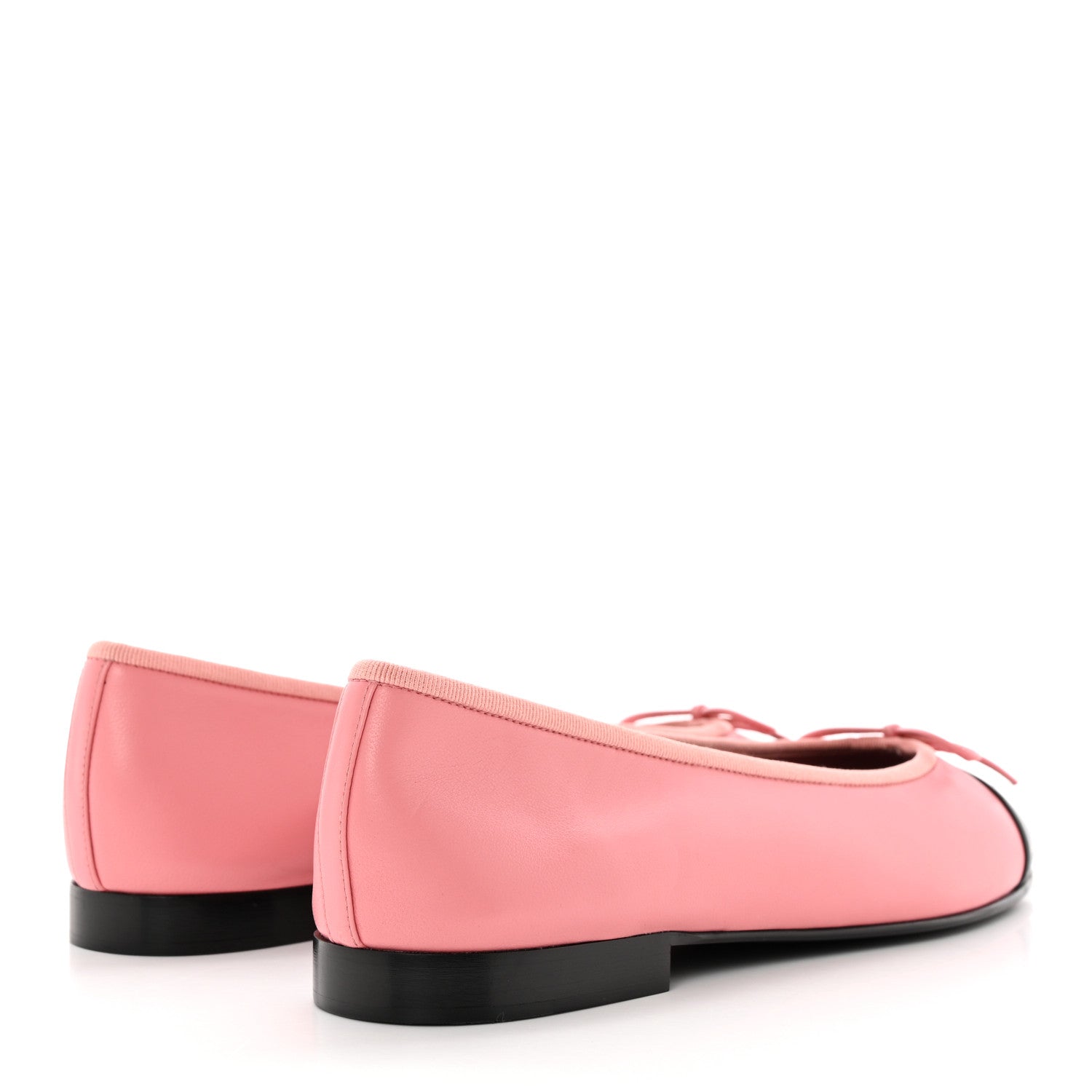 Chanel Lambskin Cap Toe CC Ballerina Flats 41 Coral Black 4 of 11