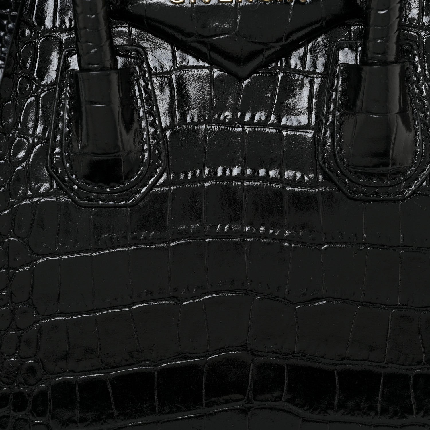 Givenchy Calfskin Crocodile Embossed Mini Antigona Black 7 of 13
