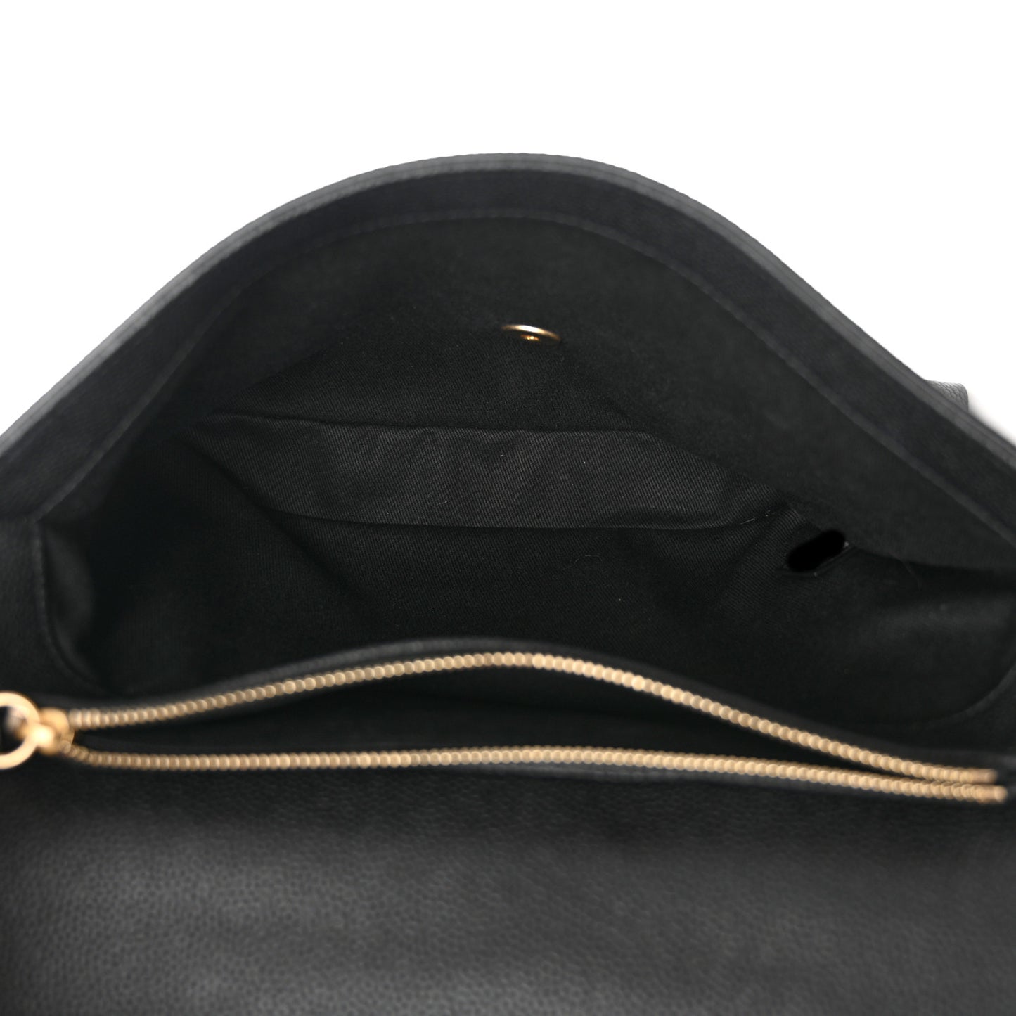 Grained Calfskin Stitched Flap Black