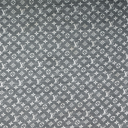 Louis Vuitton Wool Silk Monogram Denim Shawl Black 1 of 5