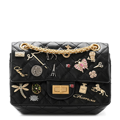 Chanel Aged Calfskin Lucky Charms 2.55 Reissue 224 Flap Black 1 of 11