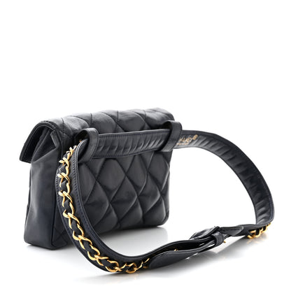 Chanel Lambskin Quilted Flap Waist Belt Bag 75 30 Navy 3 of 11