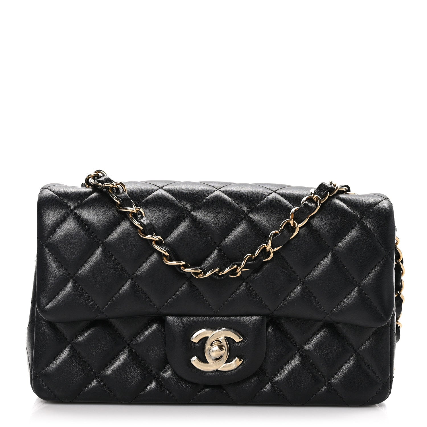 Chanel Lambskin Quilted Mini Rectangular Flap Black 1 of 11