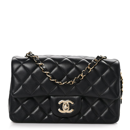 Chanel Lambskin Quilted Mini Rectangular Flap Black 1 of 11