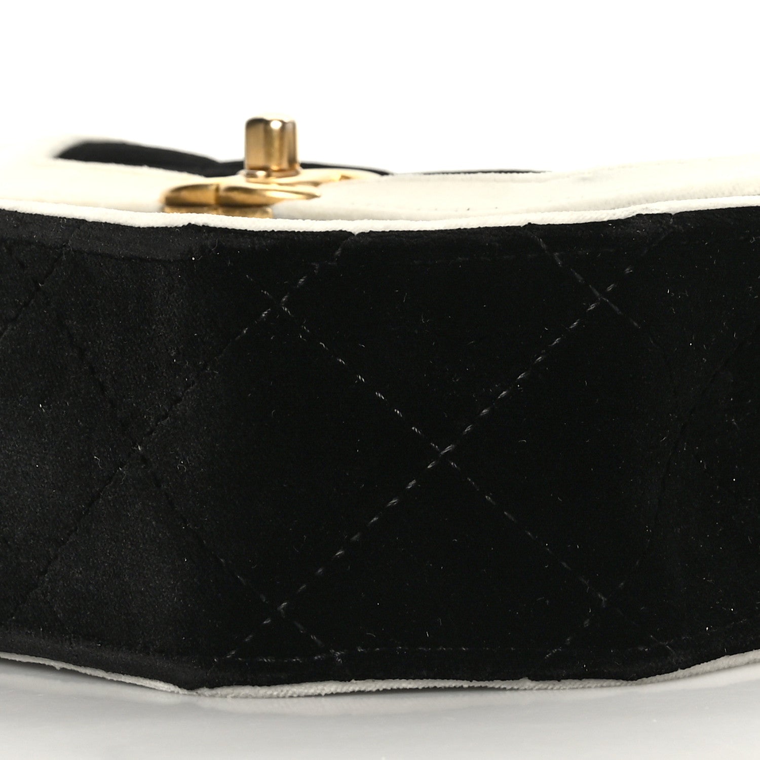 Chanel Velvet Quilted Mini Place Vendome Flap Black White 9 of 10
