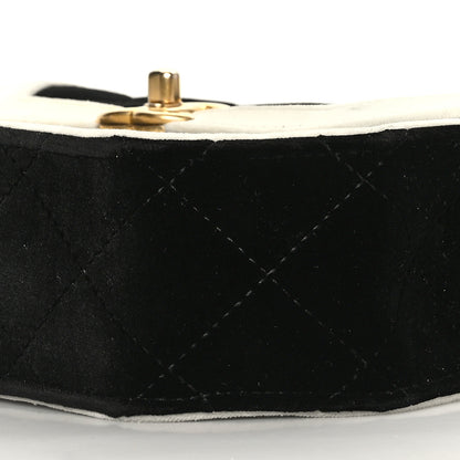 Chanel Velvet Quilted Mini Place Vendome Flap Black White 9 of 10