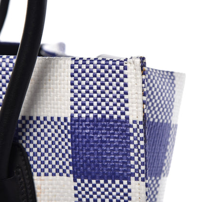Celine Gingham Woven Medium Phantom Luggage Cobalt 10 of 13