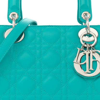 Christian Dior Lambskin Cannage Medium Lady Dior Turquoise 8 of 11