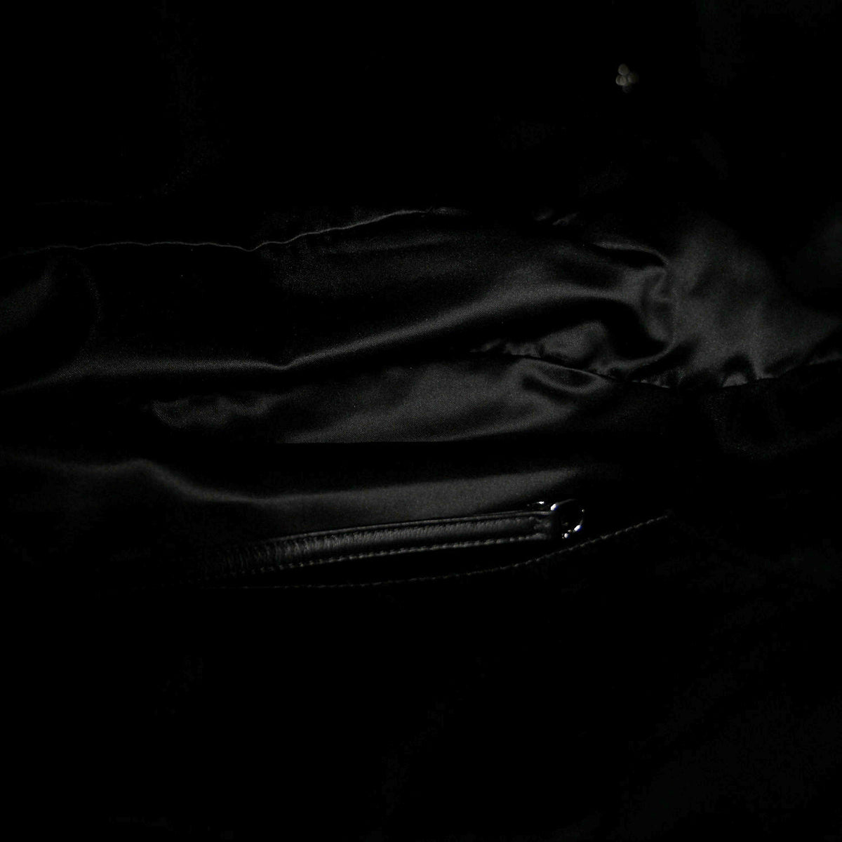 Lambskin Quilted Hidden Chain Hobo Black